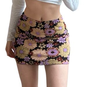 Princess Polly floral mini micro skirt size S